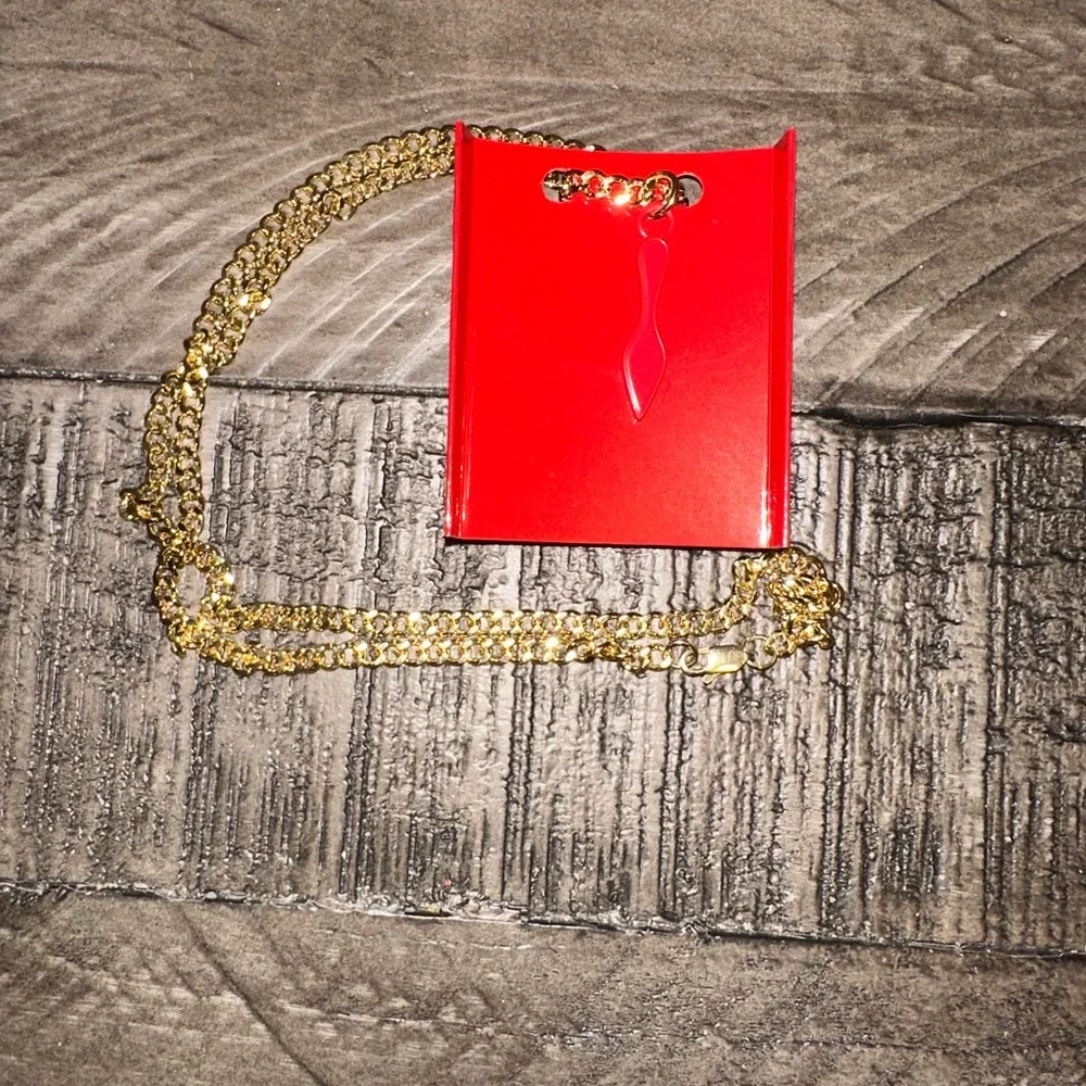 Christian Louboutin Red Signature shoe Silhouette Necklace - Picture 11 of 16